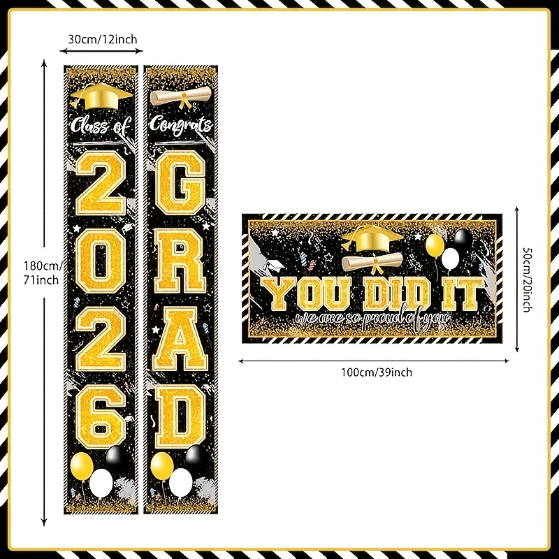 Banners de Formatura 2D 3 Peça - Party Banner Gold avaliação e preço